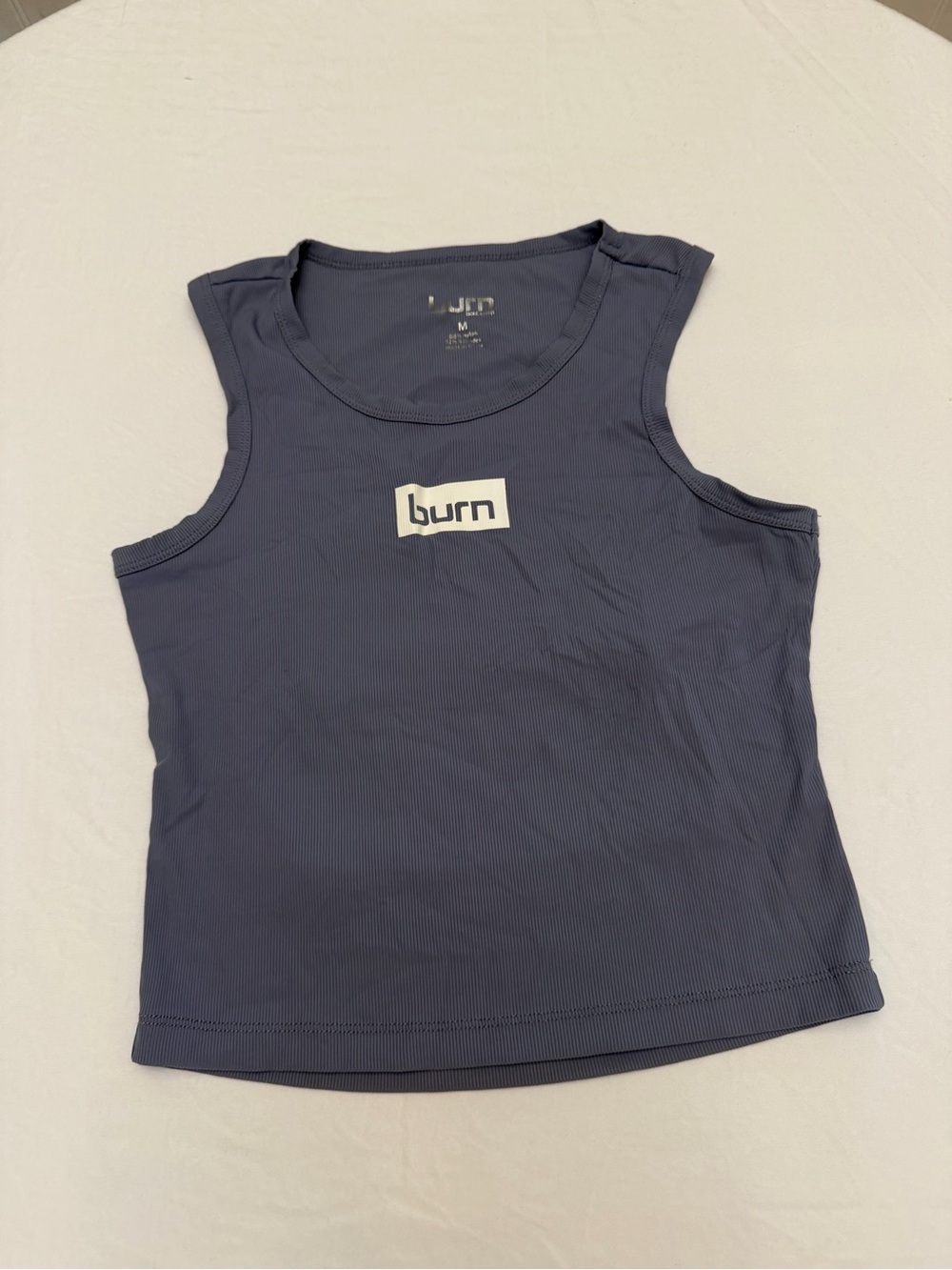 Burn Navy Ribbed Tank Top - Women